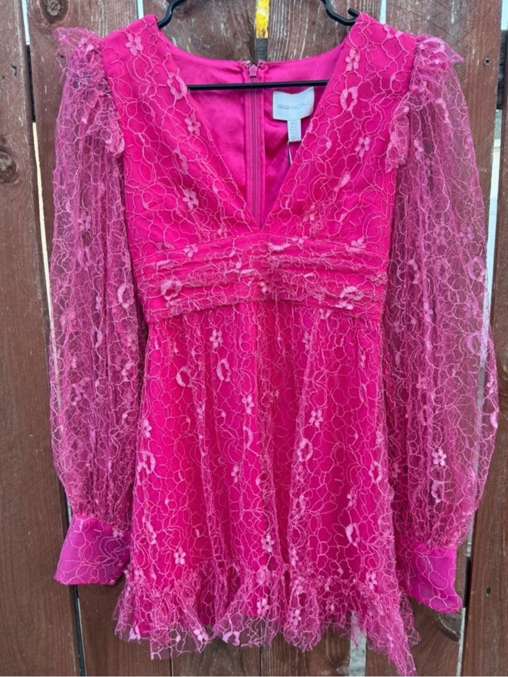 NWT Alice McCall Floyd Lace Mini Dress in Hot Pink Coquettegirl Size 2
